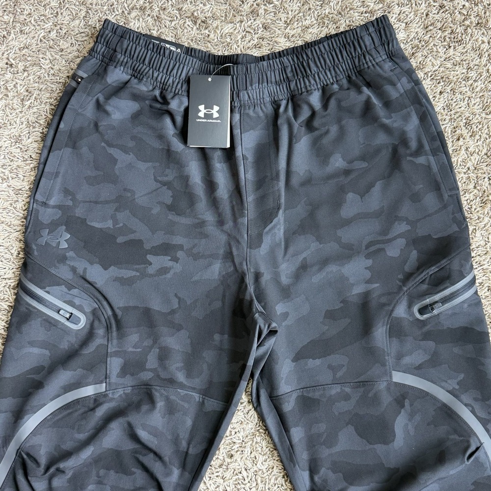Under Armour Unstoppable Cargo Pants Joggers Mens Size Large Black Camo NEW - Picture 4 of 12